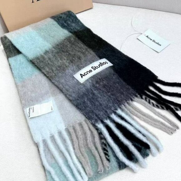 Acne Studios Plaid Wool Scarf - Picture 1 of 6
